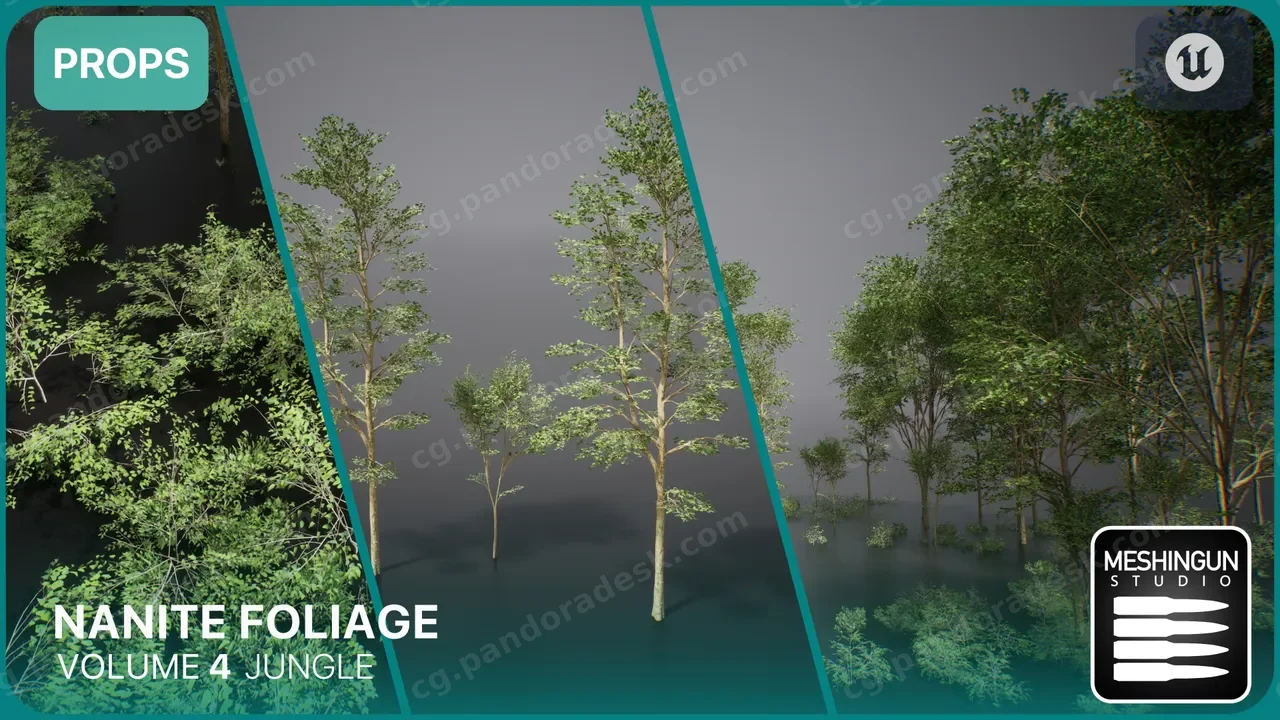 Nanite丛林植被树木灌木模型 Nanite Foliage Vol4 Jungle