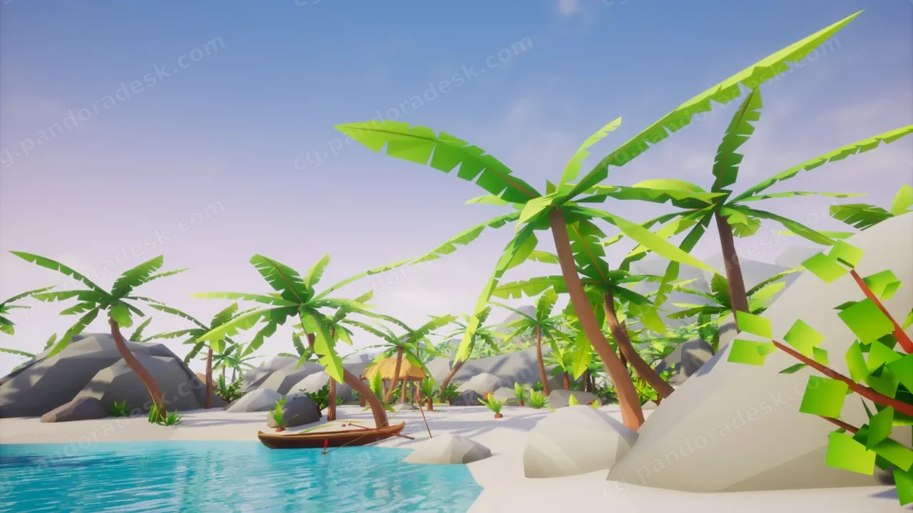 低多边形热带资源包-Lowpoly Style Tropical Pack