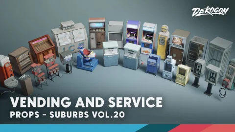 自动售货机和服务 - Suburbs VOL.20 - Vending and Service (Nanite and Low Poly)